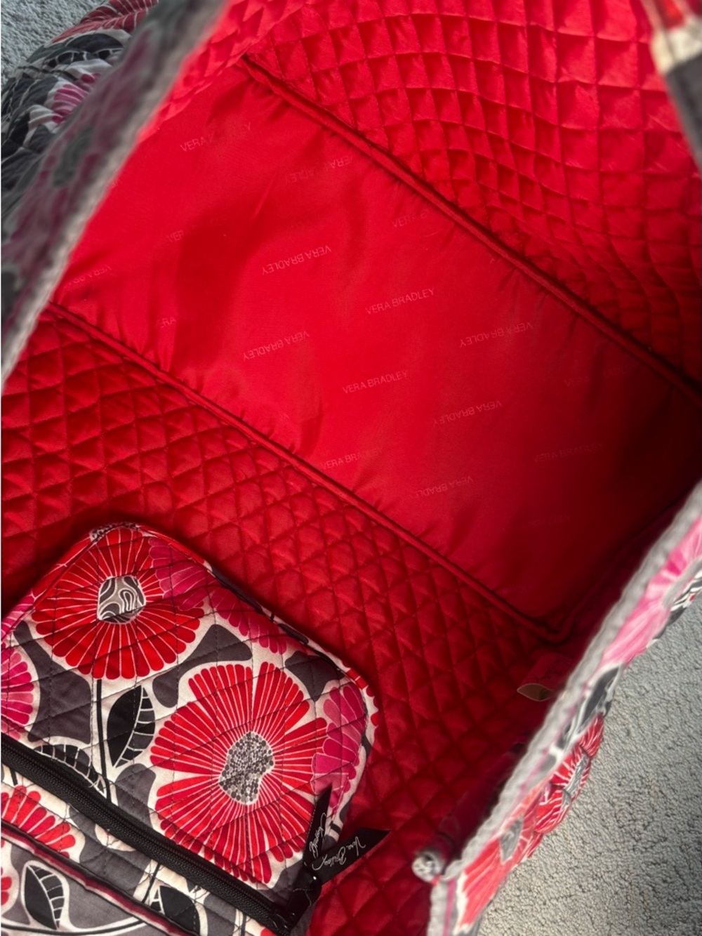 Vera Bradley retired Cherry Blossoms Quilted Overnight Bag - Picture 2 of 7